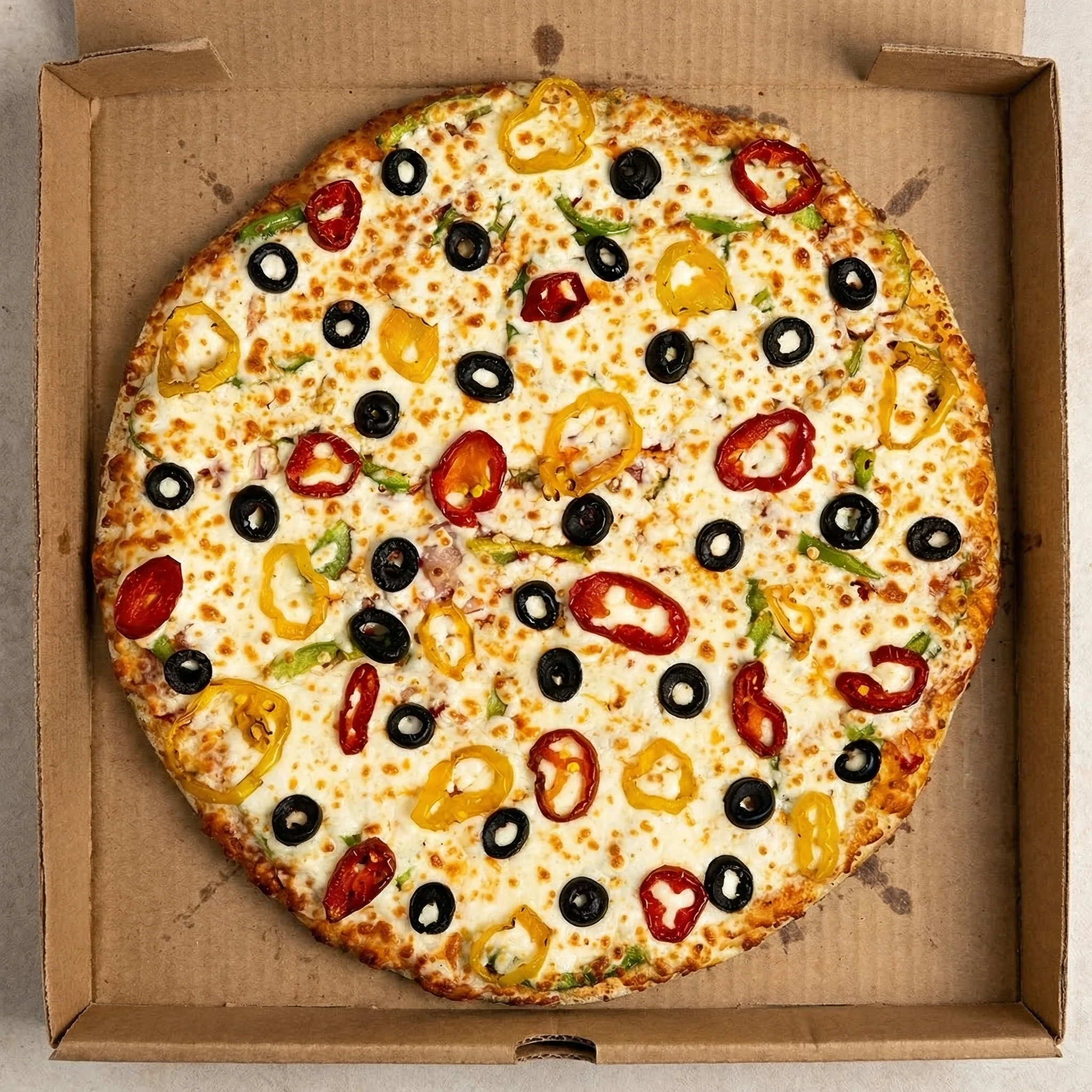 Fresh vegetarian Punjabi pizza at Panjab Pizza Calgary Skyview